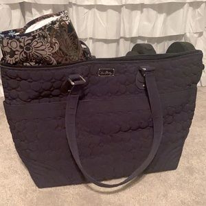 Vera Bradley solid navy diaper bag w/wipeable interior. Smoke free/pet free home